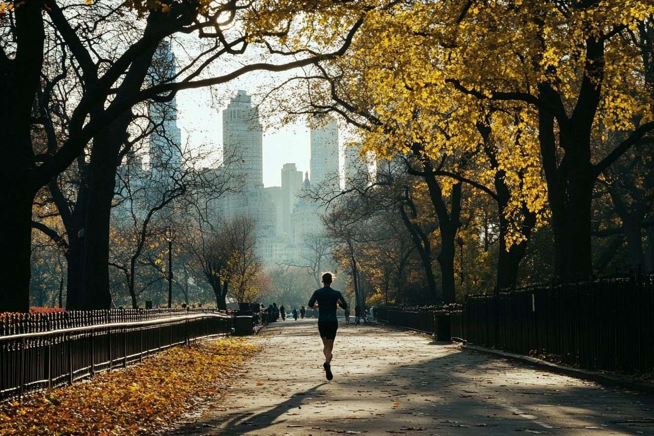 Coureur en tenue de sport à central park