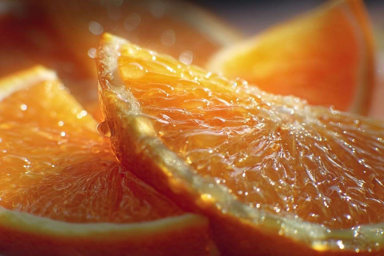 Gros plan sur oranges juteuses matinales