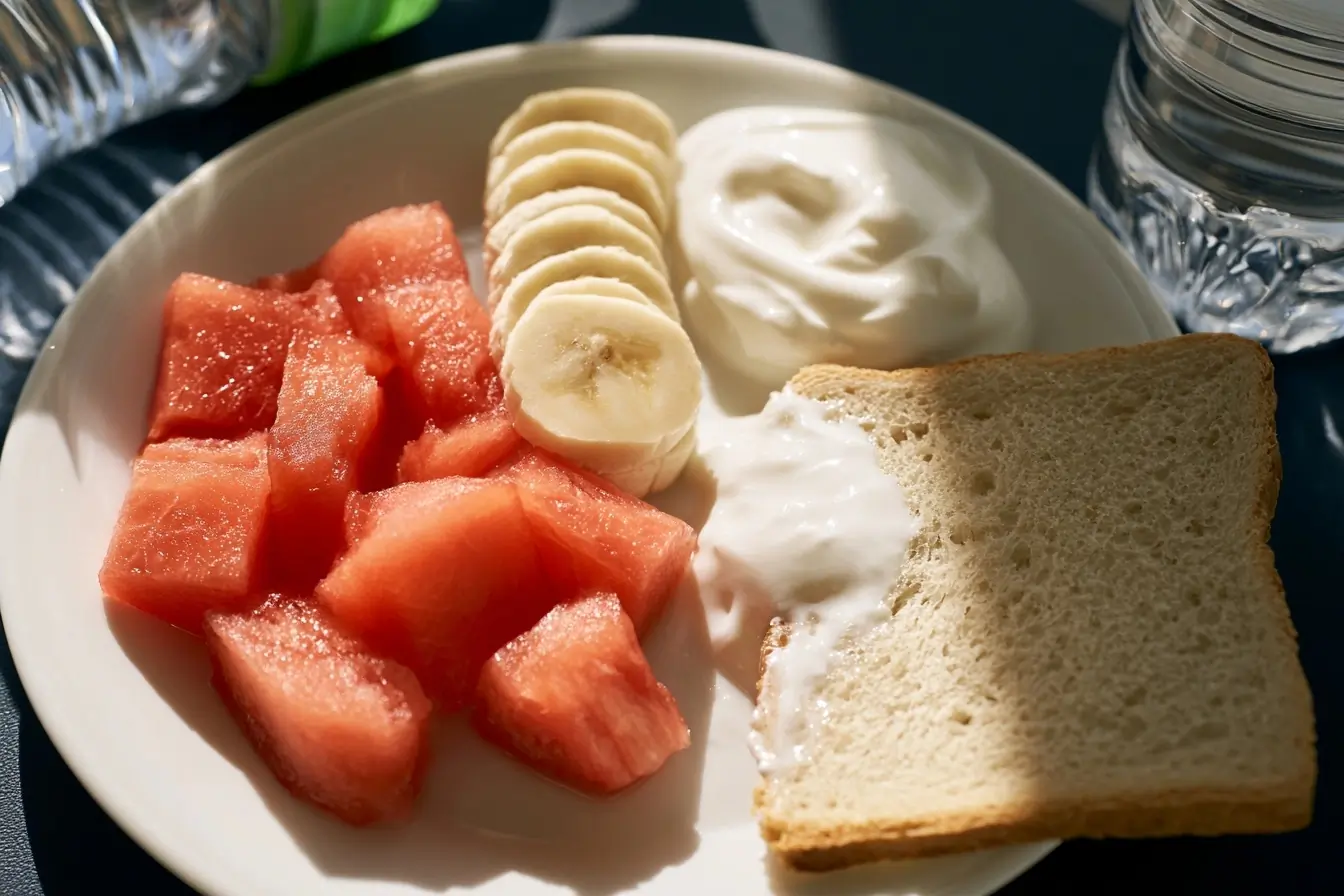 Assiette de fruits apres un footing