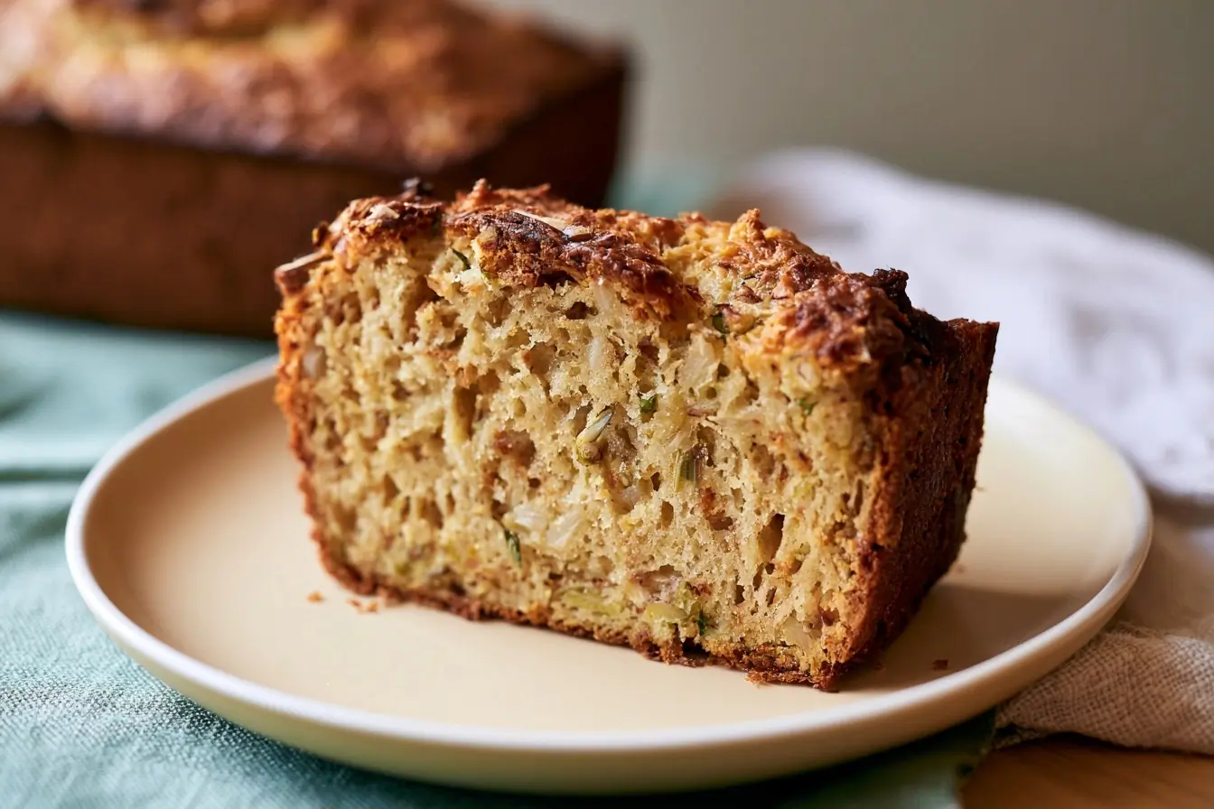 Tranche de cake salé à table